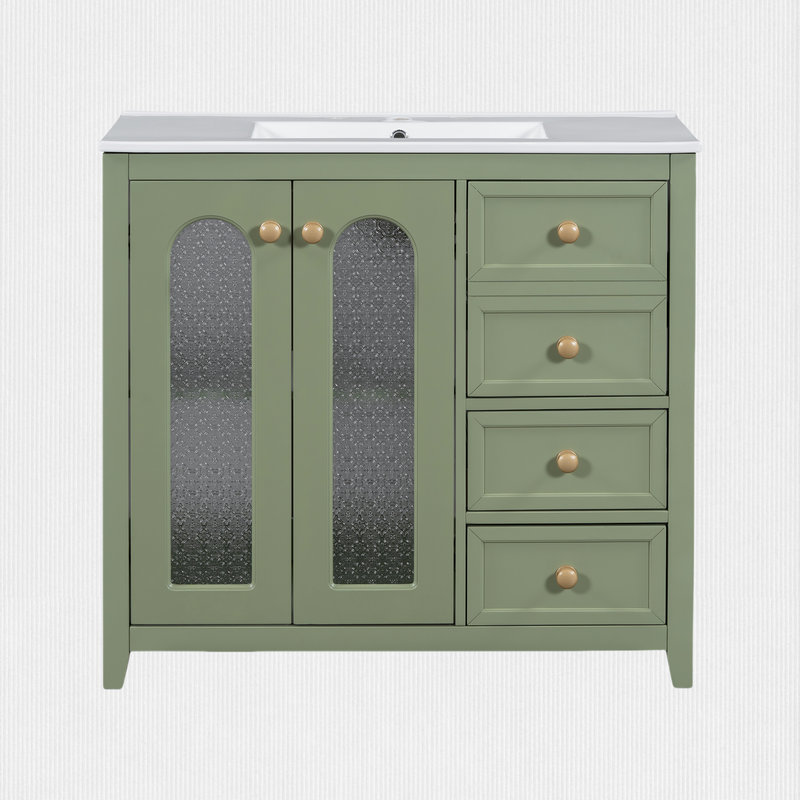 Meuble-lavabo 36 "avec tiroirs, Vert