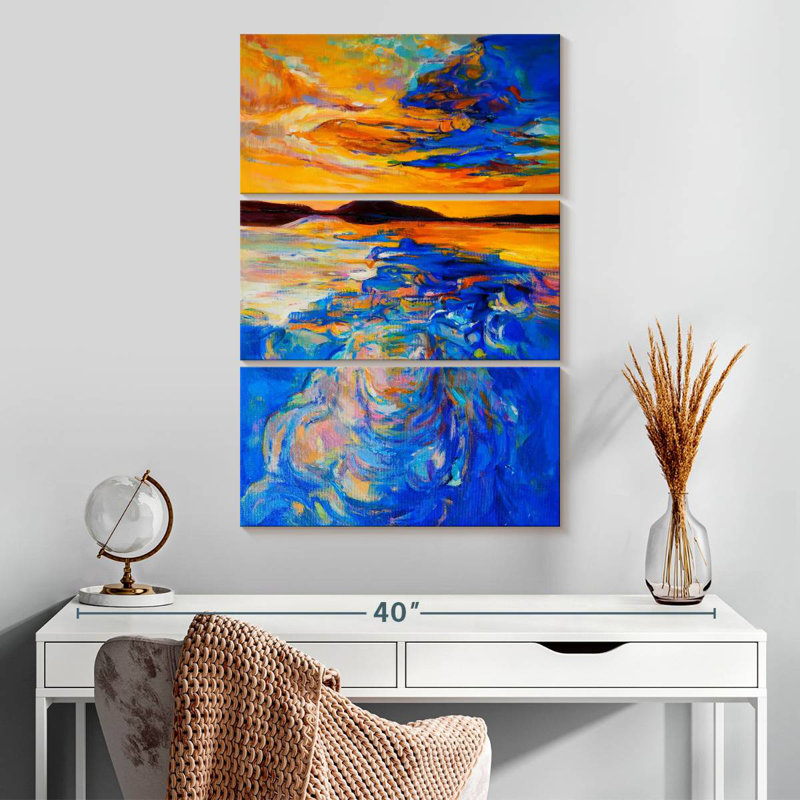 Avery, reflet du ciel abstrait, H 32 po x l 20 po