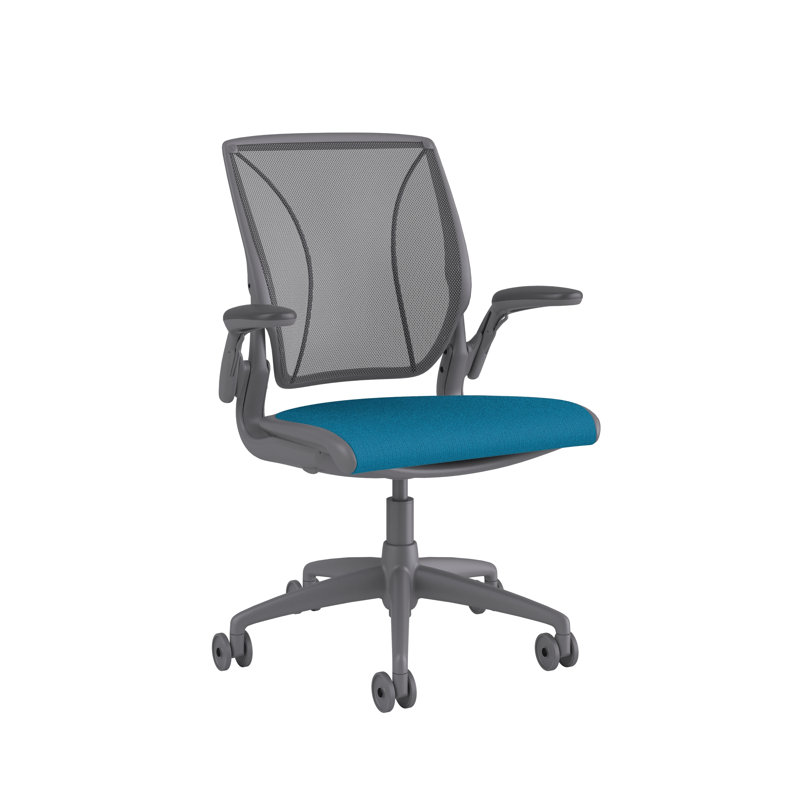 Diffrient World Wool Task Chair, Gray, Catena/Caraway, Corde/Peacock