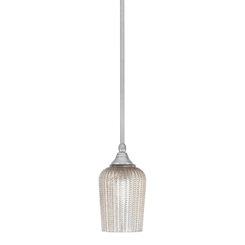 Stem Hung Mini Pendant With 5" Glass, Silver