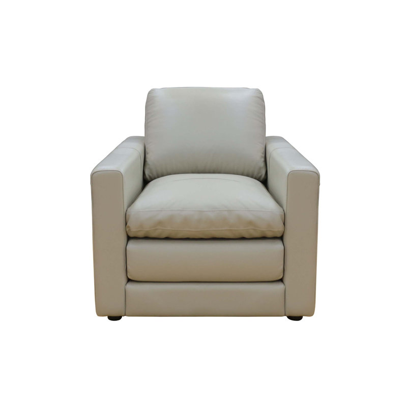 Canapé rembourré en cuir pour salon avec coussin confortable et coussin de dossier, beige