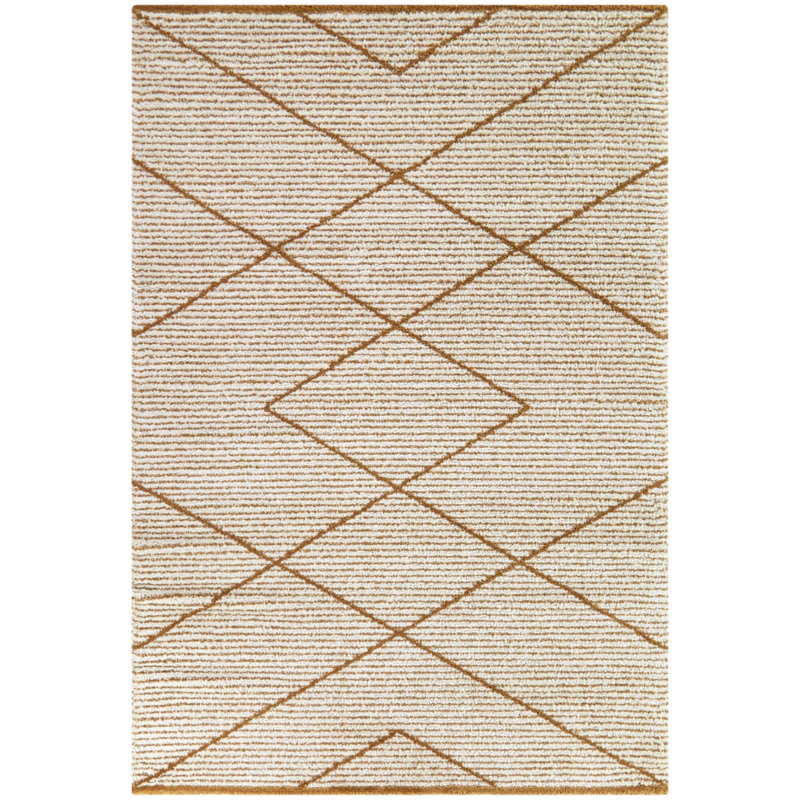 Tapis à rayures géométriques brun Ciardi, Rectangle 5 pi 3 po x 7 pi