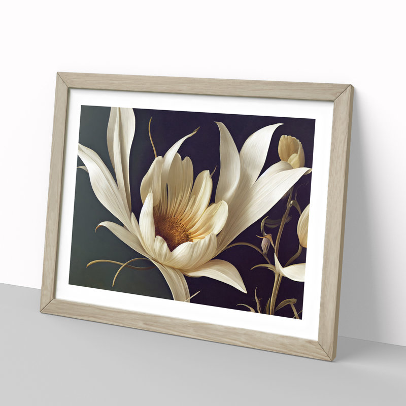 Enviable Flower - Single Picture Frame Print, 25cm H x 34cm W, Oak