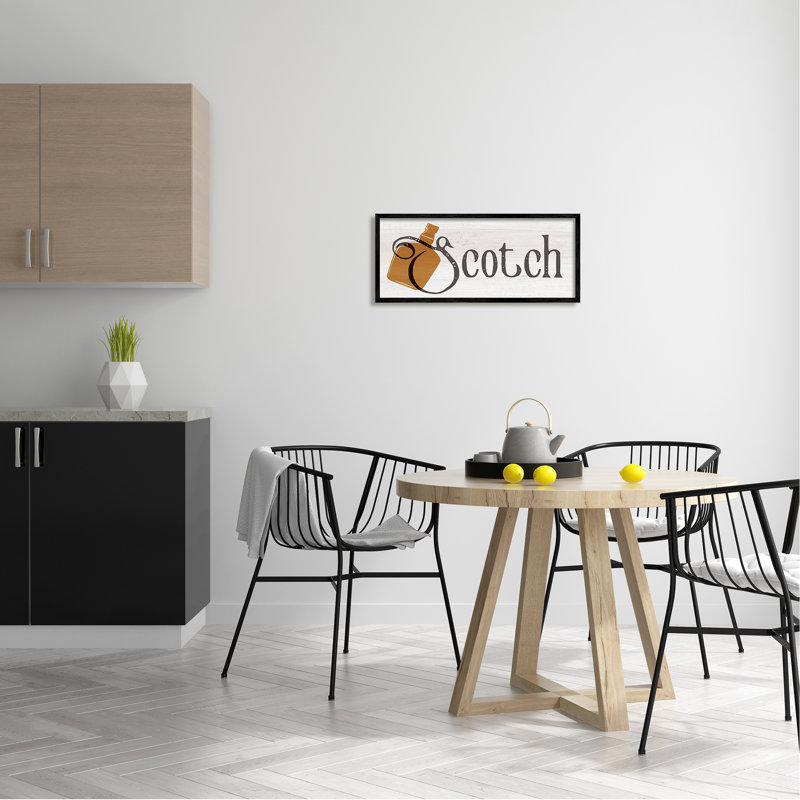 Art mural texturé antique par Scotch Whisky par Daphne Polselli, Giclée encadrée noir minuit, H 10 po x l 24 po x P 1,5 po