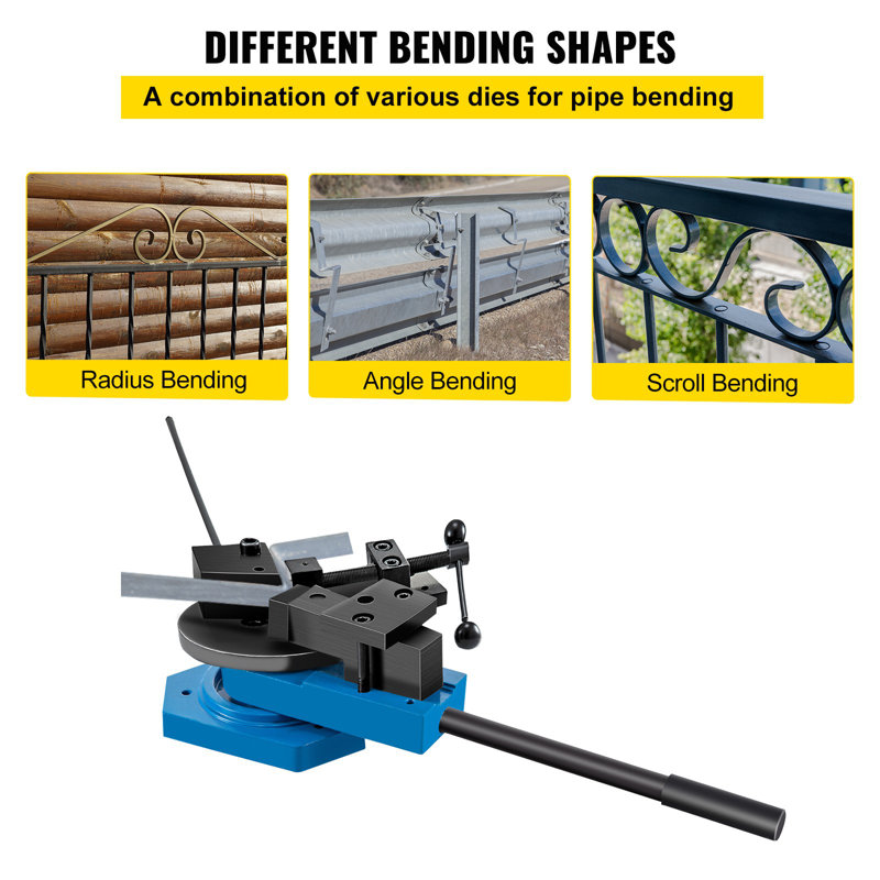 SBG-40 Mélangeur à volutes en métal à haute résistance en acier trempé Combinaison de rayons de défilement et de cintrage d'angle Universal Bender