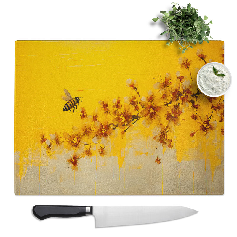 Bee Minimalism  Glass Chopping Board