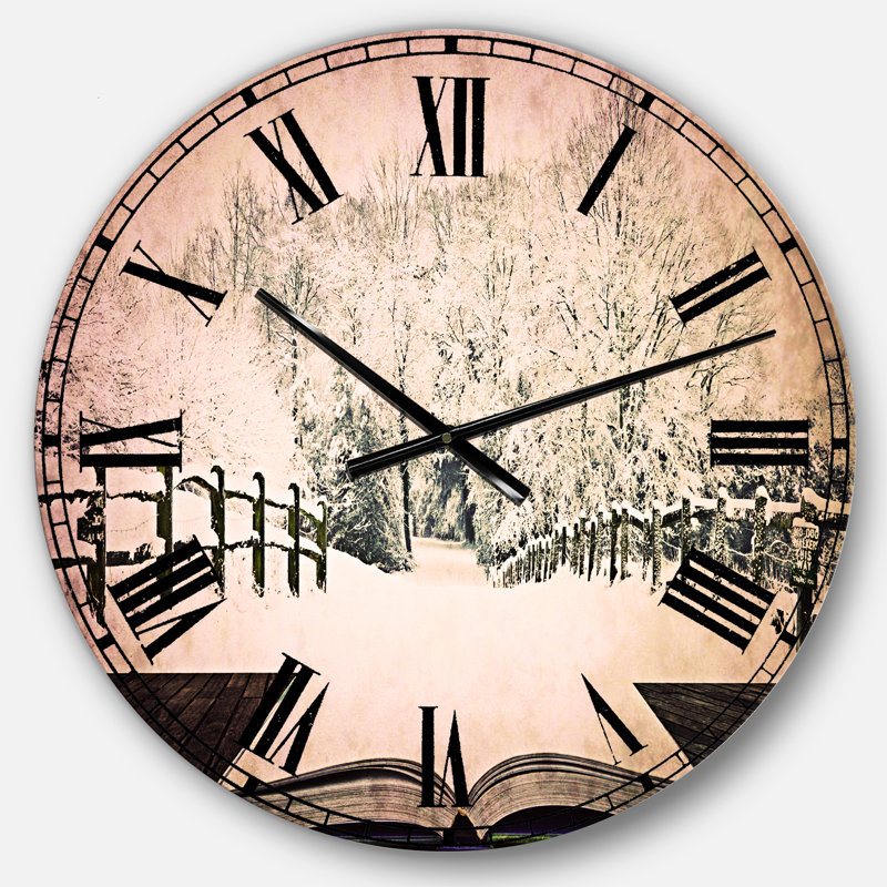 Horloge murale paysage surdimensionnée Winter Wonderland, Moyenne