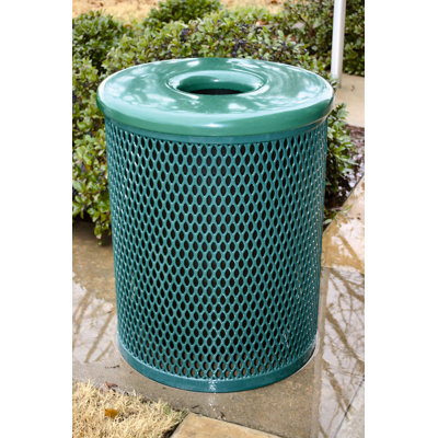 Steel Open Kitchen Trash Can - 32 Gallons