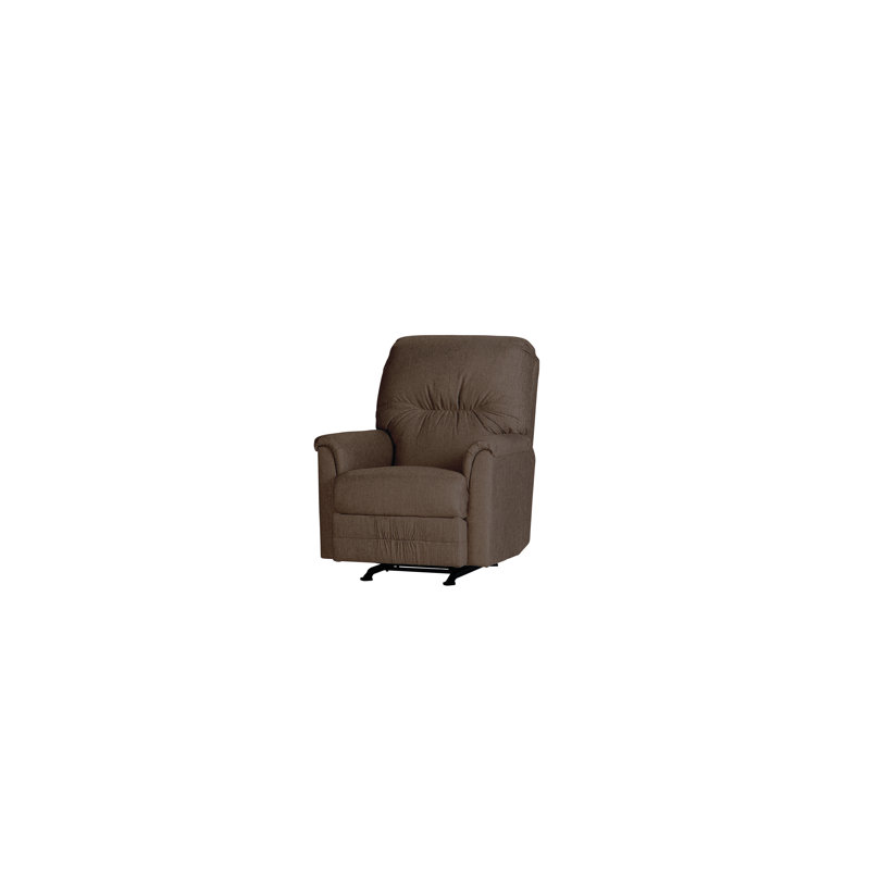 Fauteuil inclinable et berçant rembourré à accoudoirs roulés avec dossier capitonné, Contour noisette