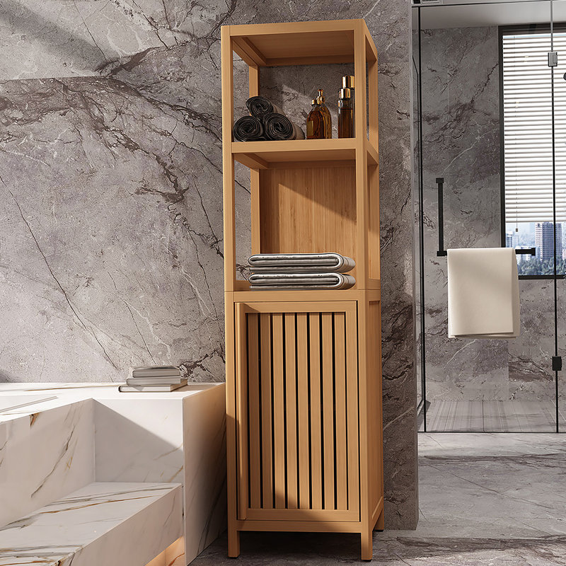 Multifunctional Bathroom Bamboo Storage Cabinet