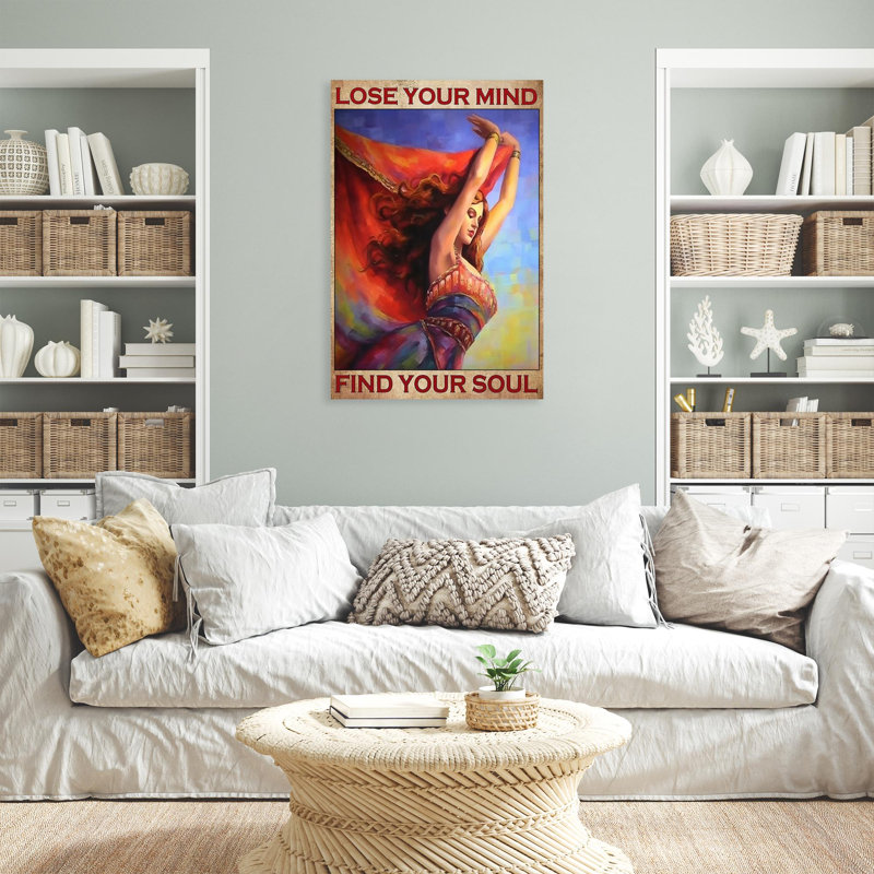 «Woman Dance Lose Your Mind», reproduction d'art rectangulaire sur toile tendue 1 pièce, H 36 po x l 24 po x P 1,25 po