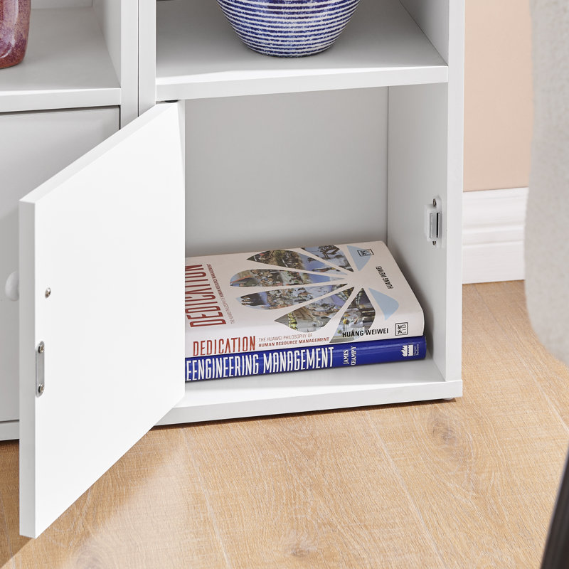 Ensemble de bibliothèque modulaire 3 pièces avec rangement Antonino, Blanc