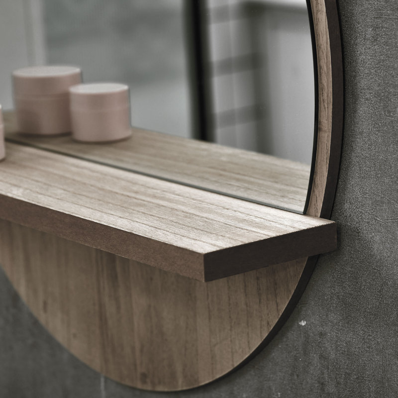 kleankin 45cm Wall Mounted Bathroom Mirror with Shelf, Grey