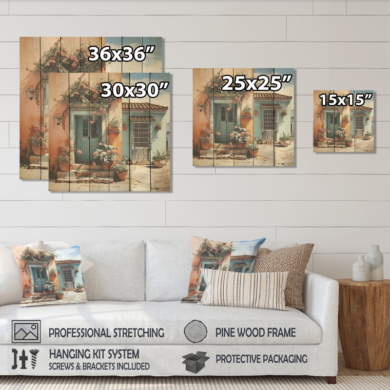 «Italian Colonial Charm I», reproduction d'art mexicain sur bois, H 30 po x l 30 po
