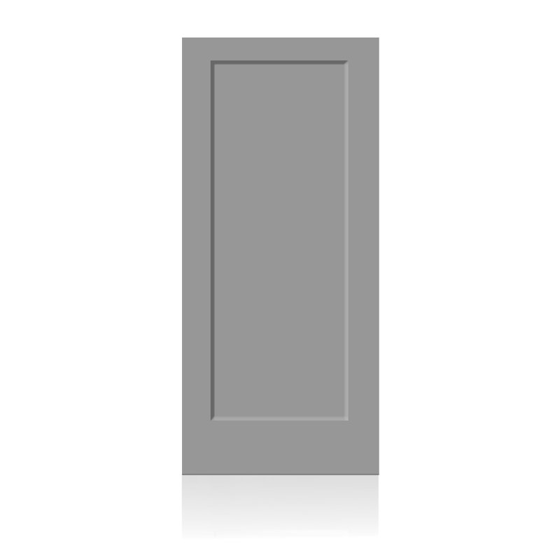 Dalle de porte intérieure 1 panneau, Gris clair, 30 po x 80 po