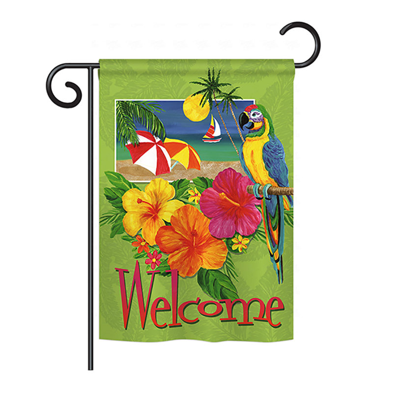 Drapeau de maison Telles Tropical Welcome, H 18,5 po x l 13 po