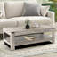 Table basse Damika avec rangement à 2 niveaux et chêne rustique-488101278