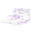 Lit plateforme 3 tiroirs en bois avec tablettes et lit gigogne-764120360-764120362