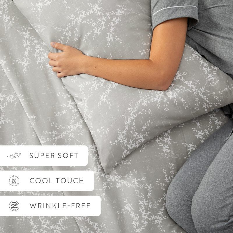 4 Piece Delicate Details Pattern Sheet Set, Twin Sheet Set with 1 Standard Pillowcase, Harbour Mist Floral