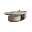 Table basse ovale en bois manufacturé en acier inoxydable-129498439-129498441