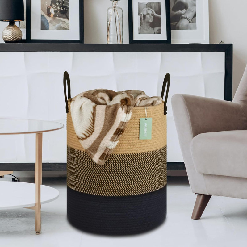 Laundry Basket, Brown/Black