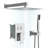 Dual Shower Head  10 Inch Wall Mounted Square Shower System With Roughin Valve,Chrome