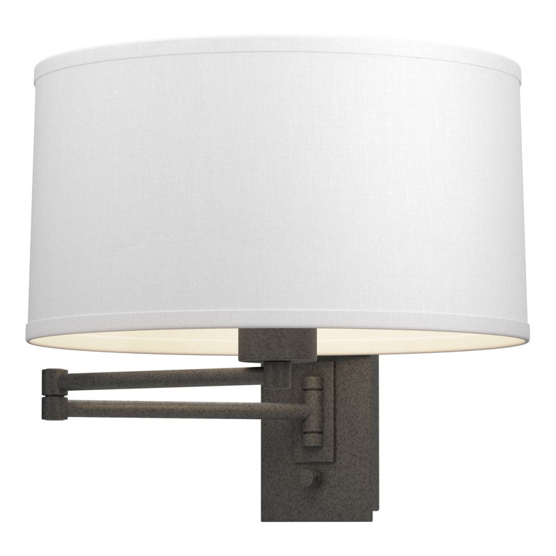 Simple Lines 1 - Light Dimmable Swing Arm, Natural Anna, Natural Iron