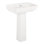 Lavabo de salle de bain piédestal en argile réfractaire 23 po avec 3 trous de robinet et entraxes de 8 po