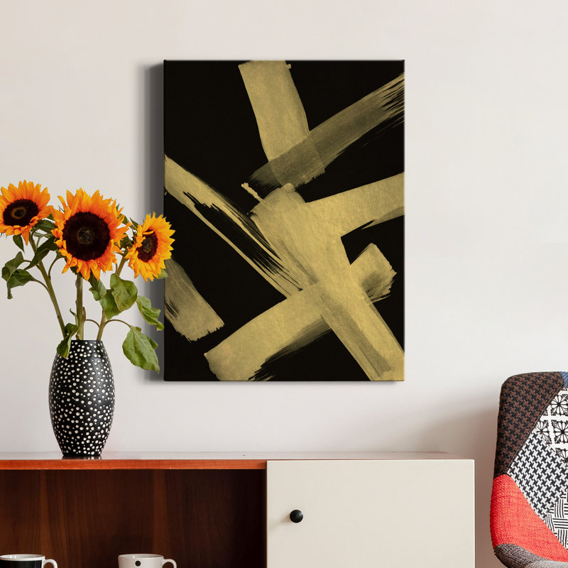 «Gold Magic II» par Susan Jill - reproduction d'art sur toile tendue, H 20 po x l 16 po x P 1 po