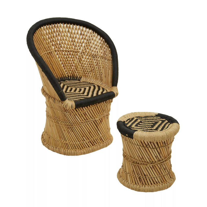 Naim Wicker Outdoor Armless Lounge Chair