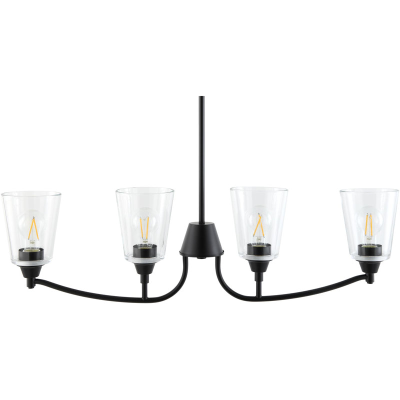 Kaminsky Chandelier, Clear, Matte Black