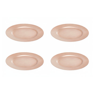 Set of Four 33cm Dia Flat Style Charger Plates