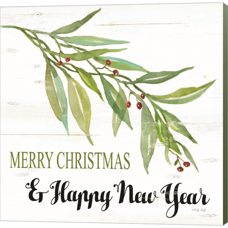 «Merry Christmas and Happy New Year» par Cindy Jacobs - Art textuel sur toile sans cadre