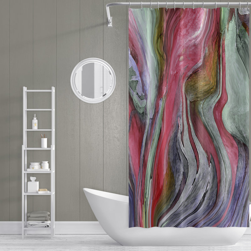 Adamarie Abstract Shower Curtain, 93" H x 70" W