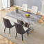 Ensemble de table de salle à manger 63 "gris moderne avec chaises en cuir de polyuréthane, base en panneau de fibres à densité moyenne en U-116446667-116446669