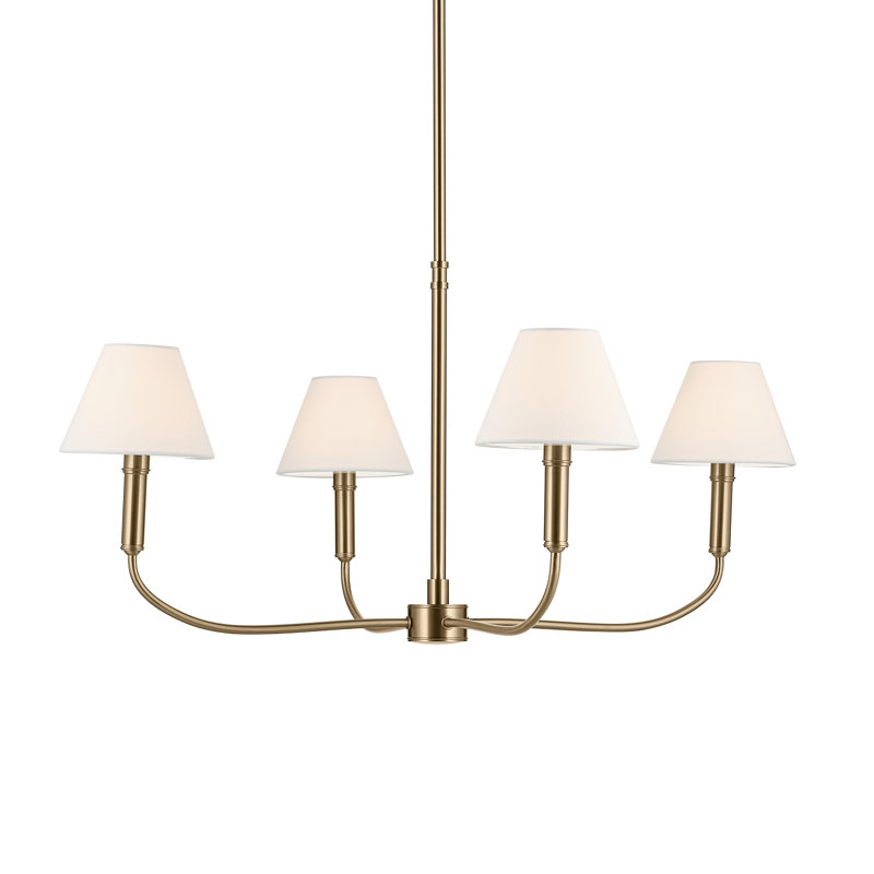 Lustre à bras traditionnel mis à jour, Bronze, H 15 po x l 30,75 po x P 30,75 po, 4