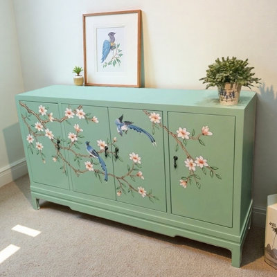 New Chinese Style Hand-Painted Entryway Cabinet