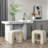 24" H Boucle Stool Set Of 2, Counter Stool With U-Shaped Design, Bar Stools Dining Chairs-272461226