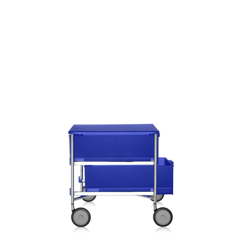 Mobil Drawer Storage, Translucent Cobalt, With Wheels, 6 Hi