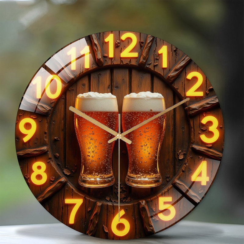Horloge murale 12 "en verre Craft