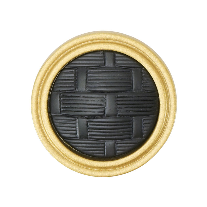 Spectra Weaves knob in gold finish, Gold/Black