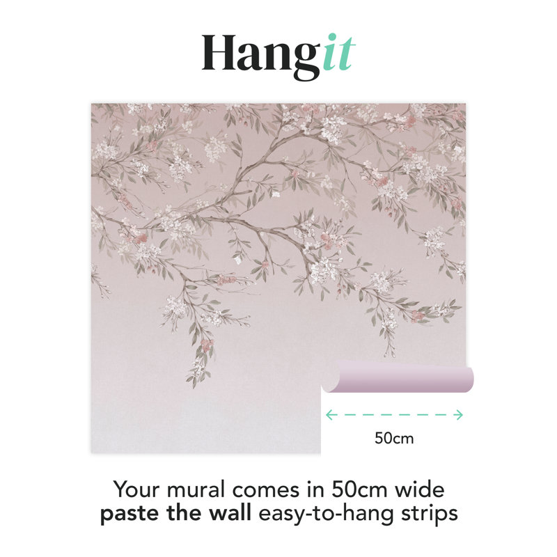 Superfresco Easy Blossom Trail Print To Order Fixed Size 2.8m x 3m Mural, Pink