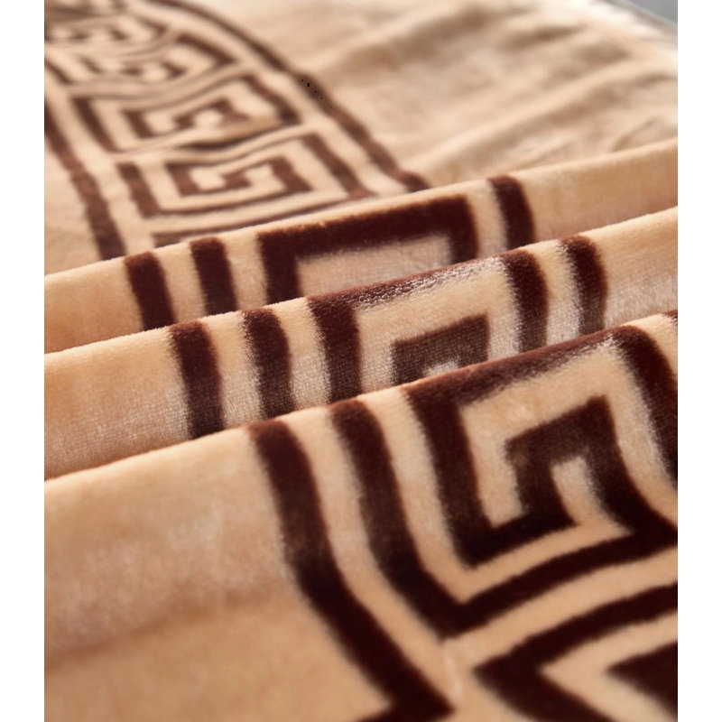 Flatweave Throw Blanket, Beige Geometric