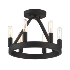 Country / Farmhouse Semi-Flush Mount Lighting You'll Love - Wayfair Canada