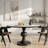 Luxury Modern 4-seater Round Solid Wood Base Dining Table With Lazy Susan