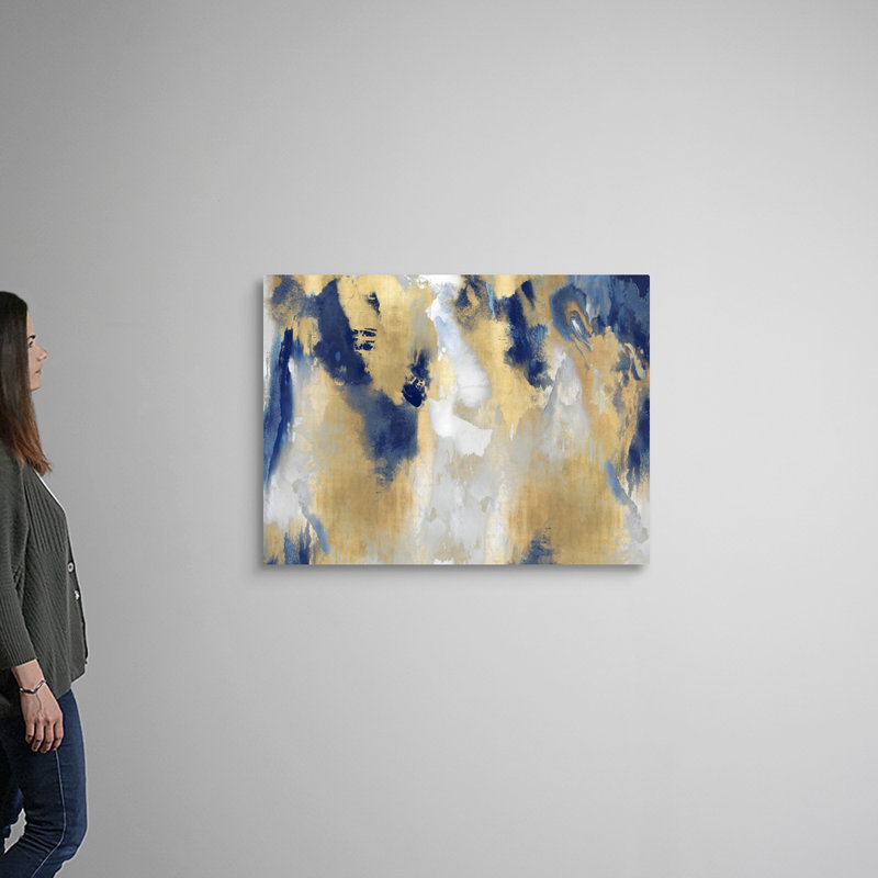 Reproduction d’art sur toile abstraite « taches d’or » par David Moore, Toile tendue, H 30 po x l 40 po x P 1,25 po