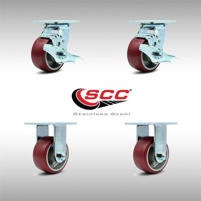 4 Piece Poly on Aluminum Caster Set