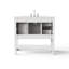 Meuble-lavabo simple de 36 po en bois massif avec 2 prises de courant, 1 port USB et 1 port Tybe C-710517381