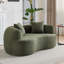 Causeuse incurvée 66,93 pouces à compression complète et éponge verte, tissu en velours de peluche, canapé compact sans assemblage pour petits espaces et appartements, capacité de 350 lb