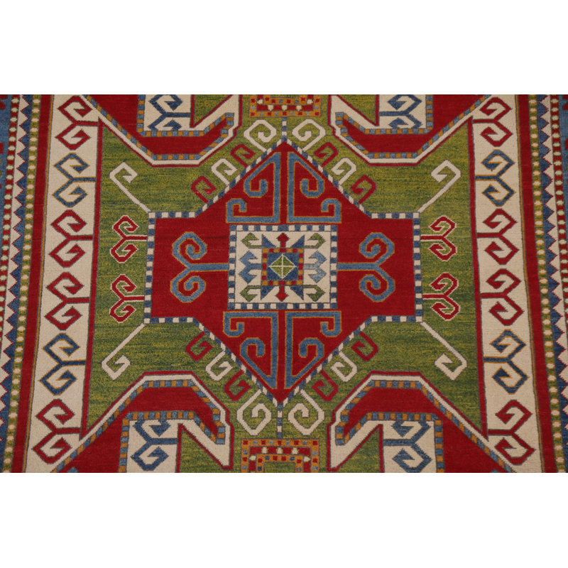 Tapis géométrique fait à la main Kazak 7 x 10